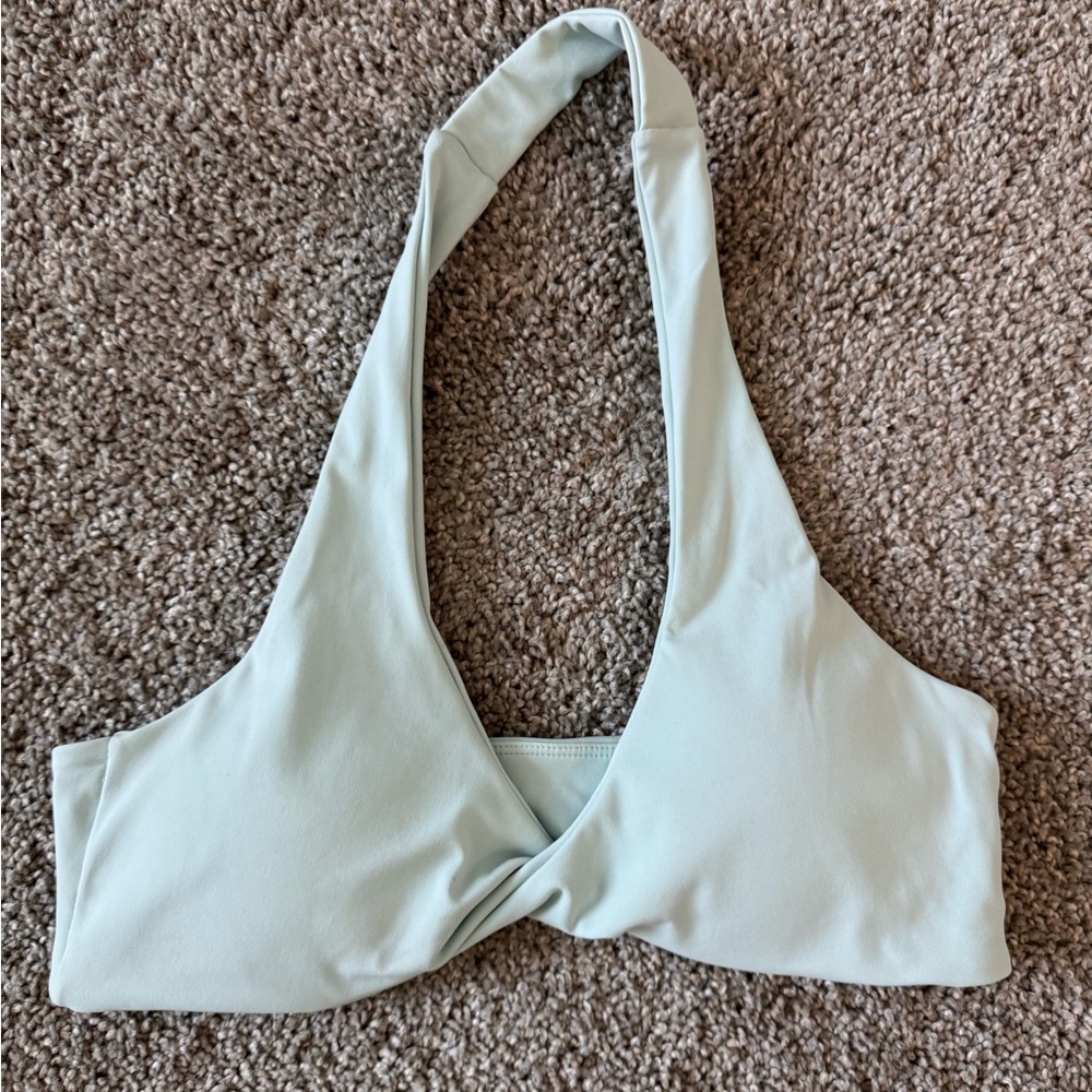 Light Blue Halter Workout Sports Bra